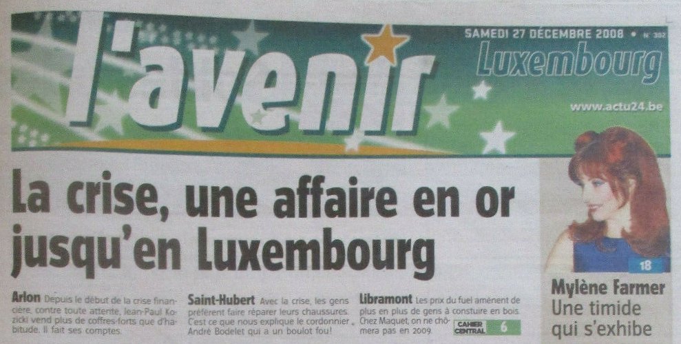 L'Avenir (Luxembourg) 27 décembre 2008