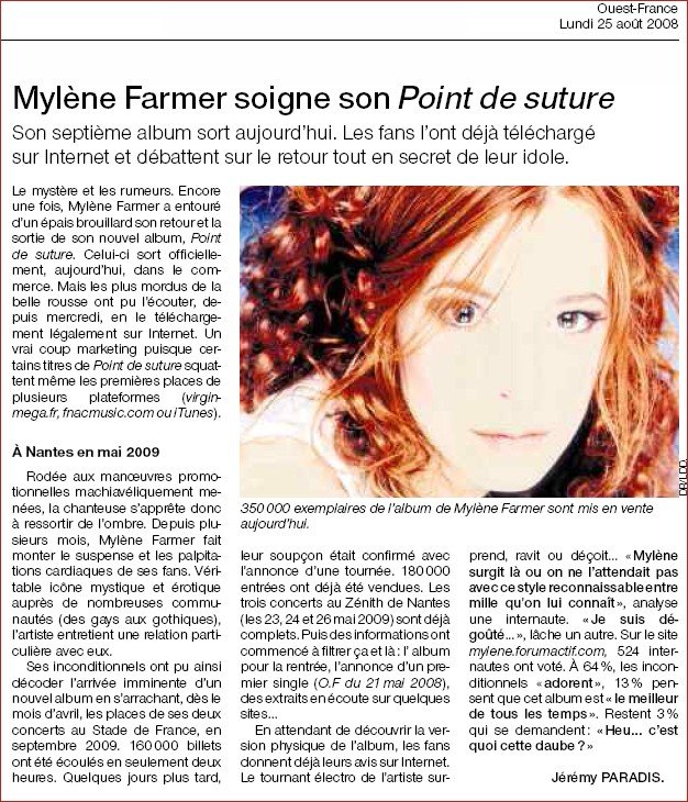Ouest France 25 août 2008